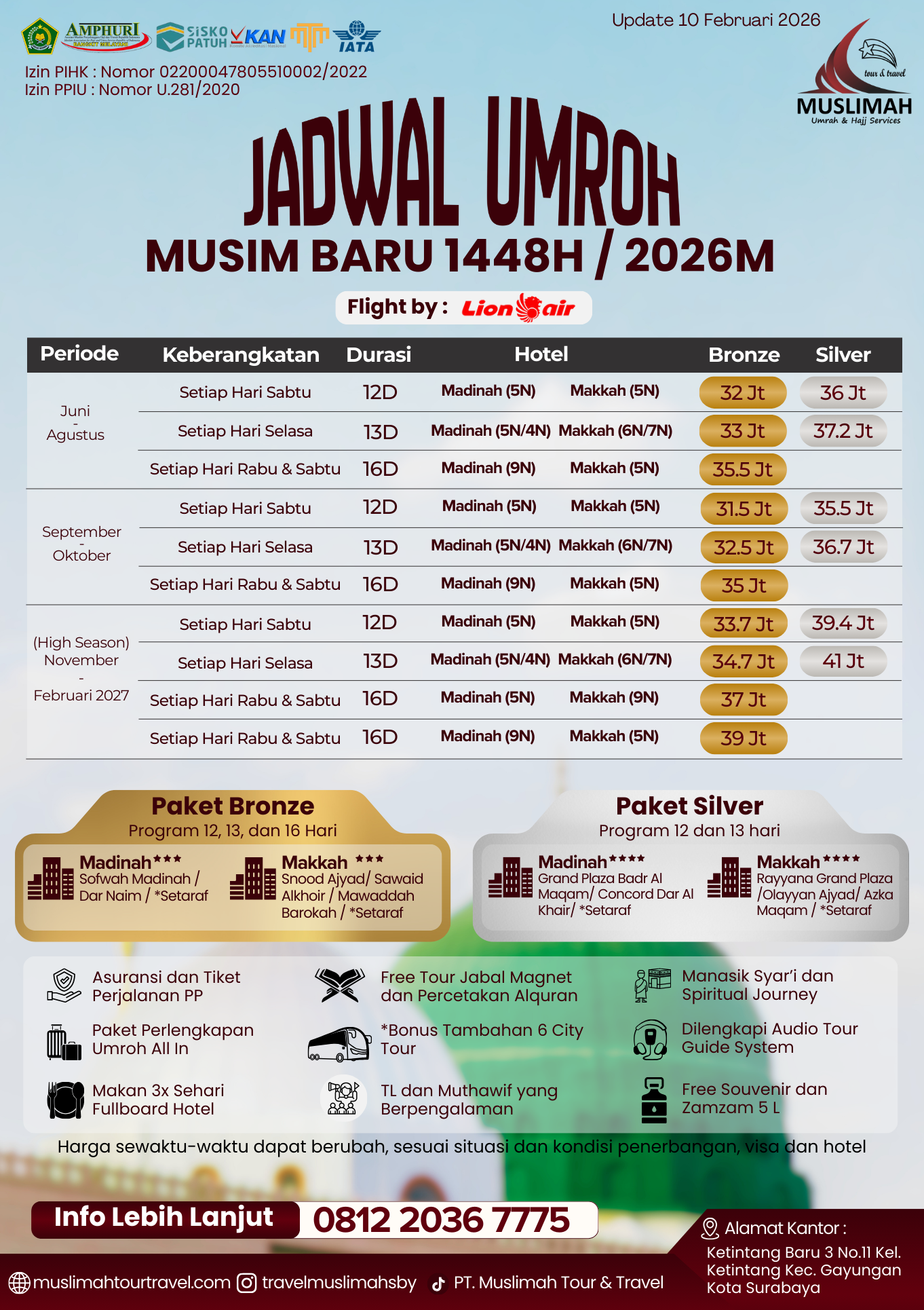 Bronze 16 Hari – Juni–Agustus 2026